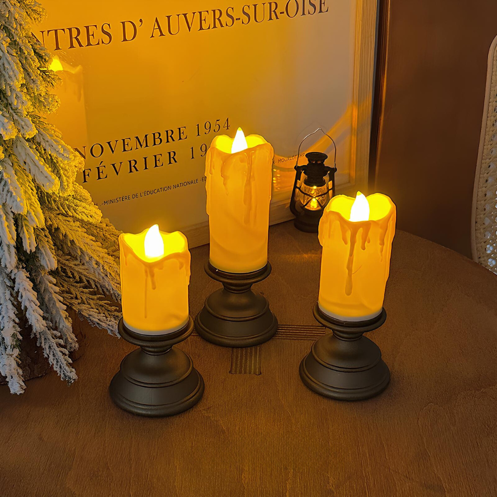 Solairis | Elegant Flameless LED Candles With Realistic Glow