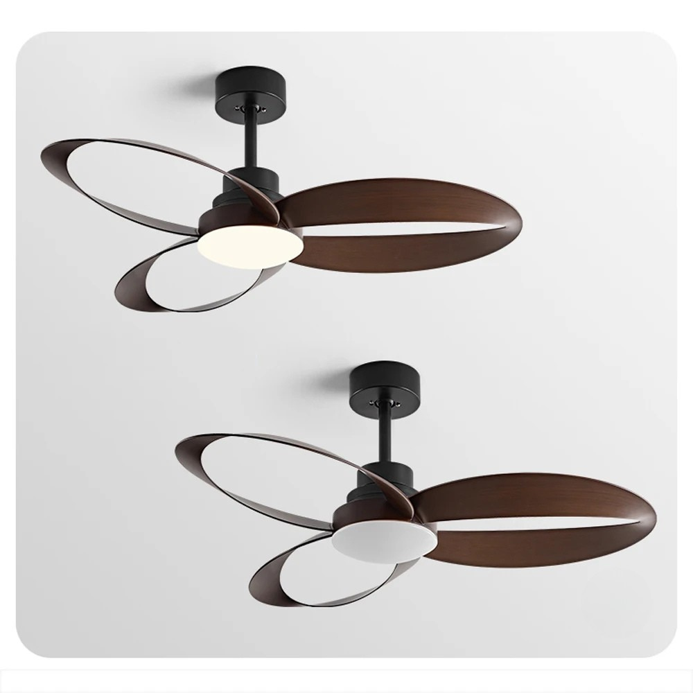 AeroLume | Modern Ceiling Fan with Loop-Shaped Wooden Blades & LED Light