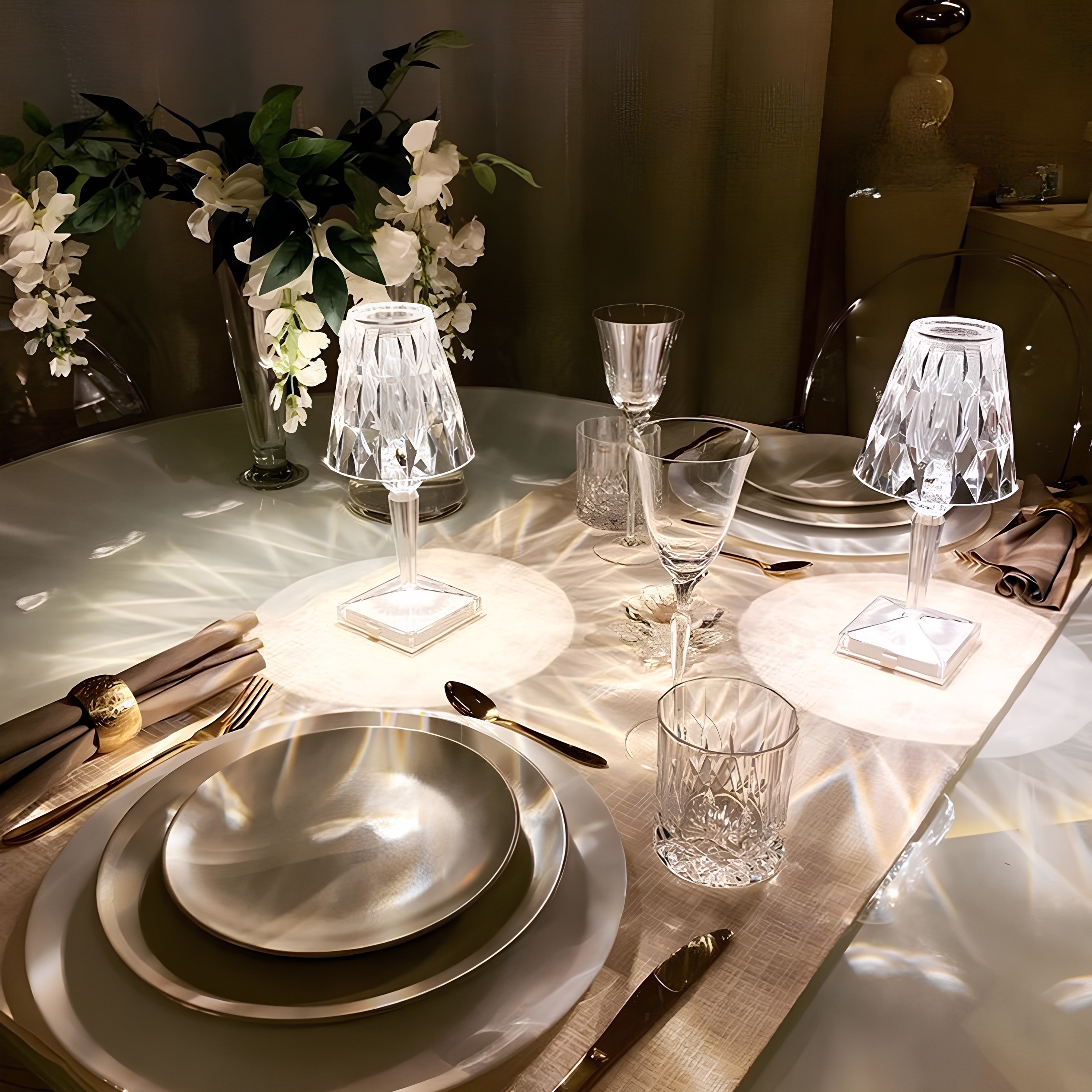 Brightava | Rechargeable Crystal Touch Lamp with Glamorous Glow