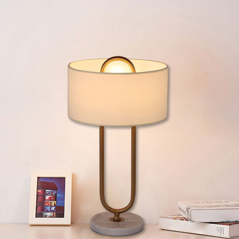 Clarovia | Modern Bedside Lamp With Drum Shade