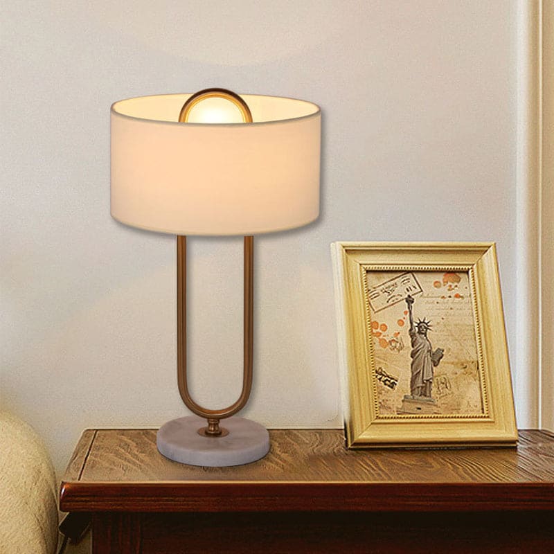 Clarovia | Modern Bedside Lamp With Drum Shade