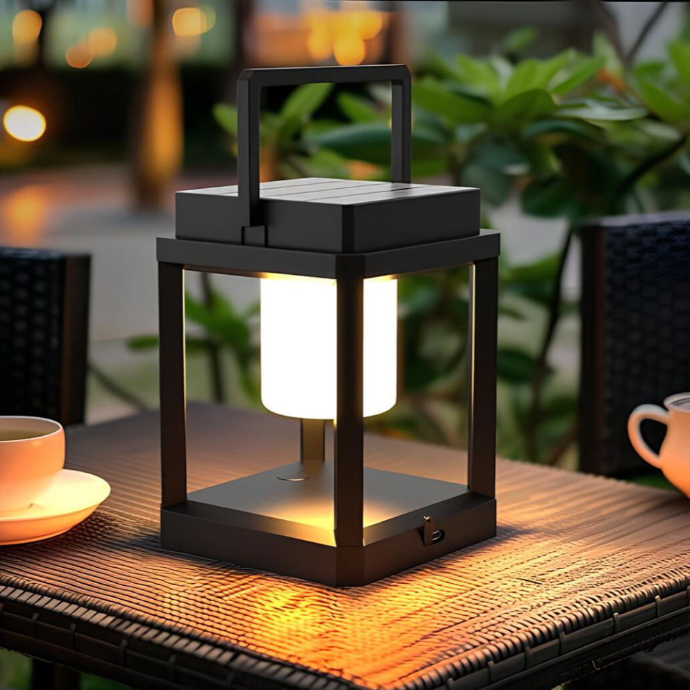 Elystra | Outdoor Solar Lantern with Dual Charging and Adjustable Glow