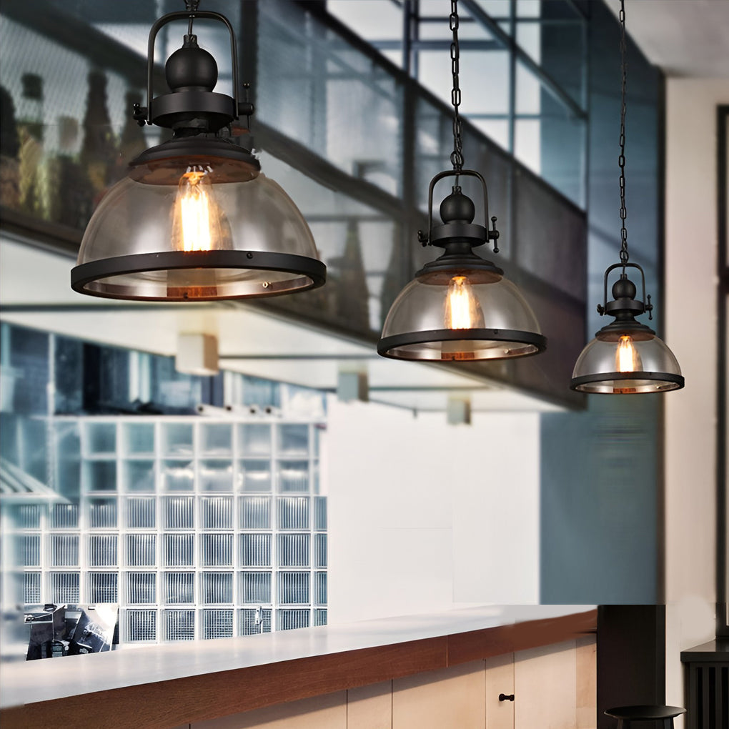 Glimari | Retro Industrial Hanging Lamp In Glass And Iron