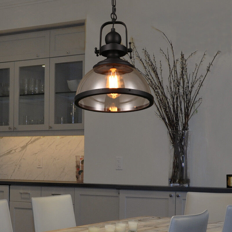 Glimari | Retro Industrial Hanging Lamp In Glass And Iron