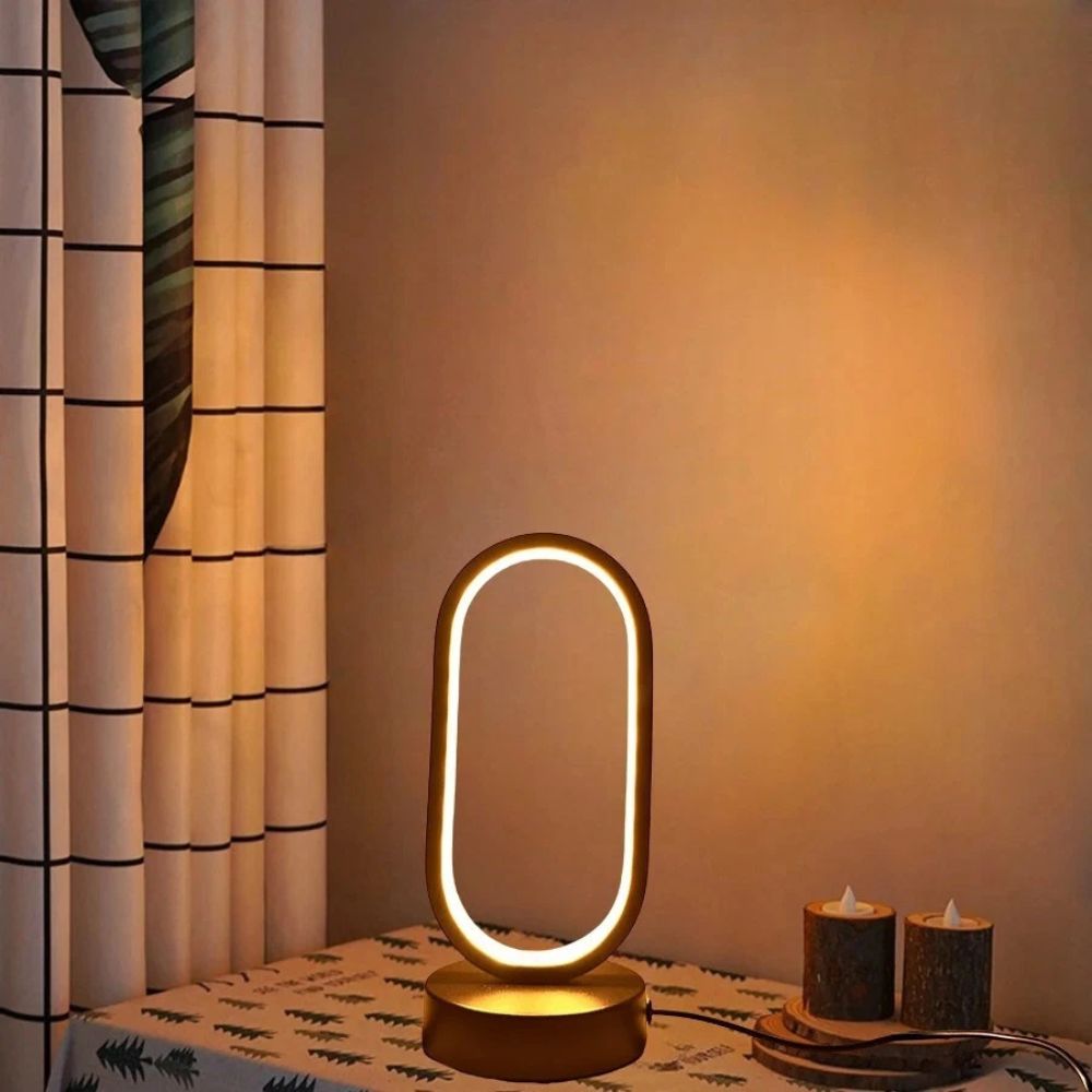 Glimvera | Modern Oval Arc LED Touch Lamp for Ambience