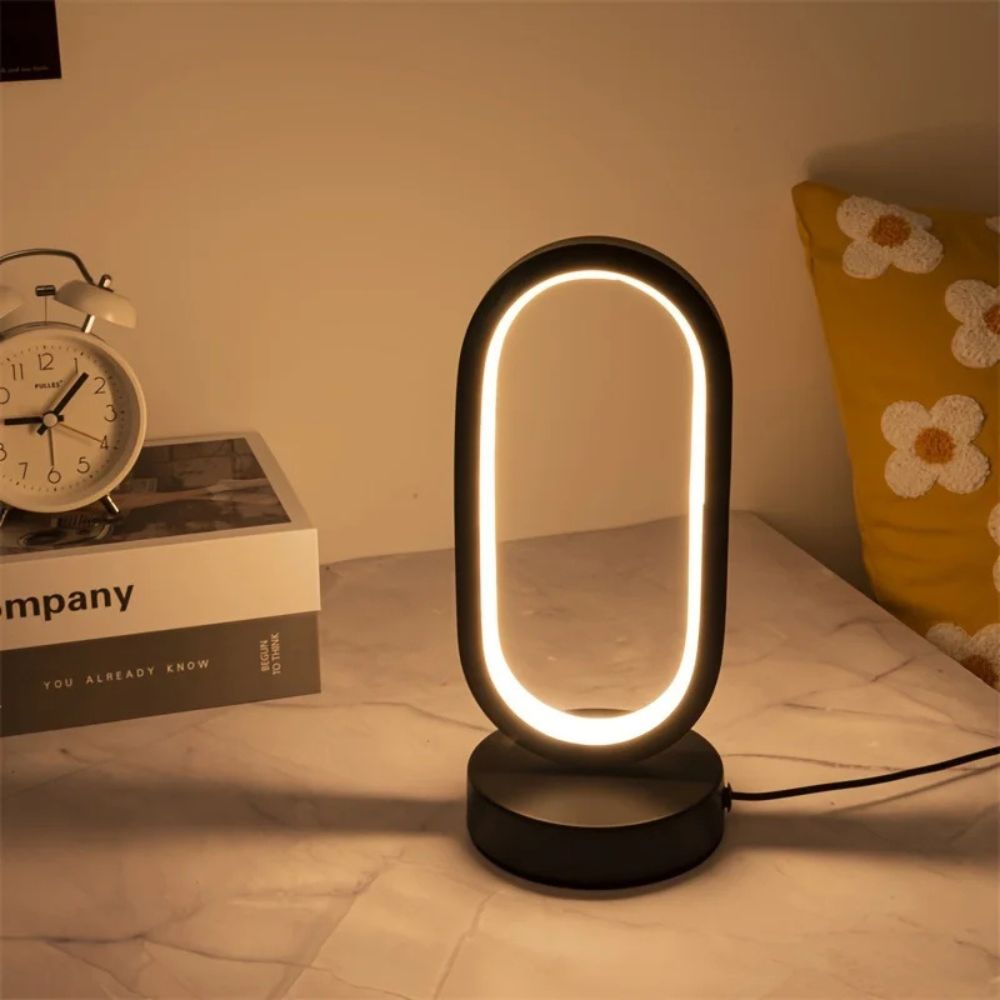 Glimvera | Modern Oval Arc LED Touch Lamp for Ambience