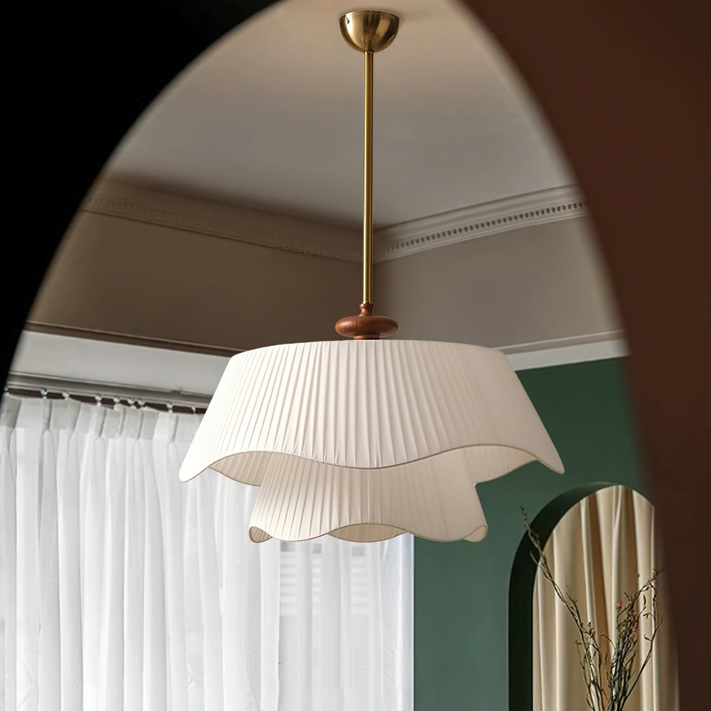 GlowCraft | Layered Pleated Ceiling Light for Warm Ambient Lighting