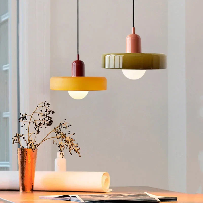 Glowvia | Glass Pendant Light with Retro Dome Design