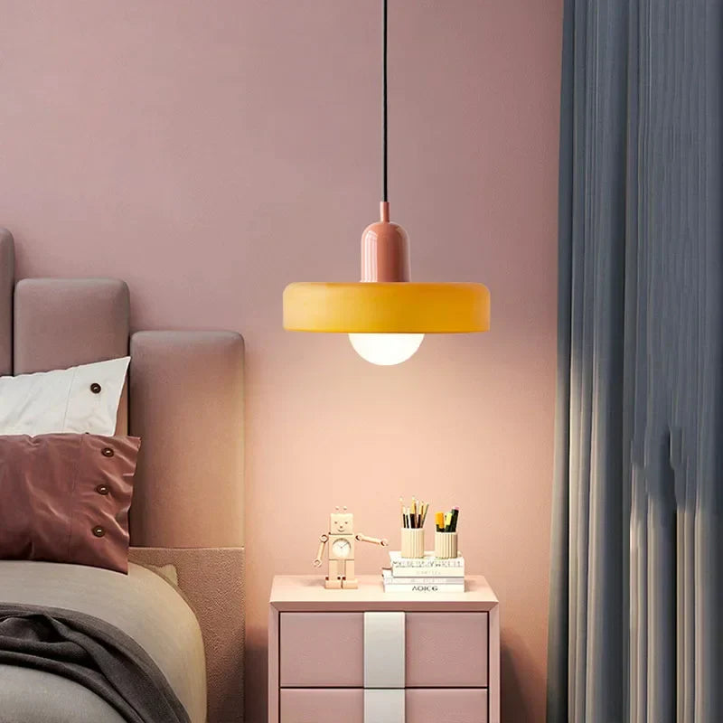 Glowvia | Glass Pendant Light with Retro Dome Design