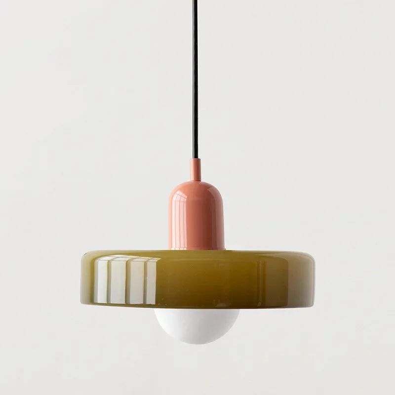 Glowvia | Glass Pendant Light with Retro Dome Design
