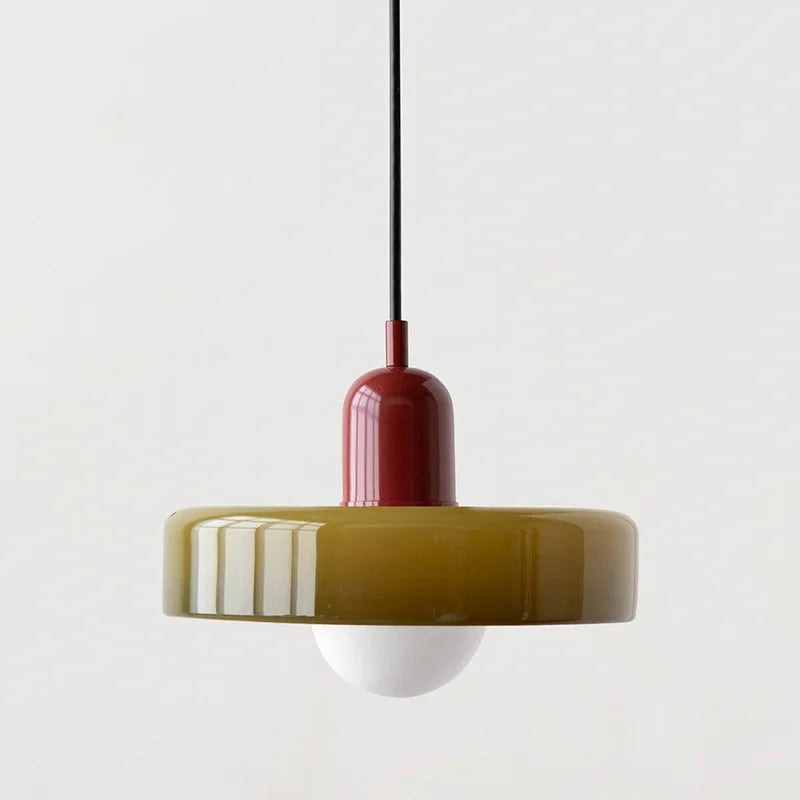 Glowvia | Glass Pendant Light with Retro Dome Design