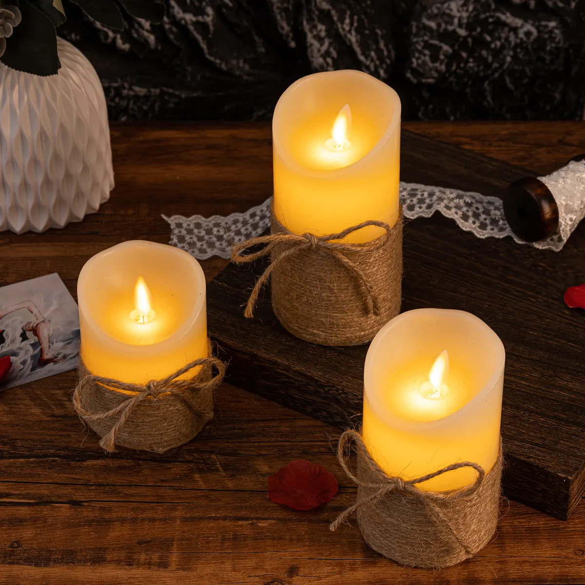 Solairis | Elegant Flameless LED Candles With Realistic Glow