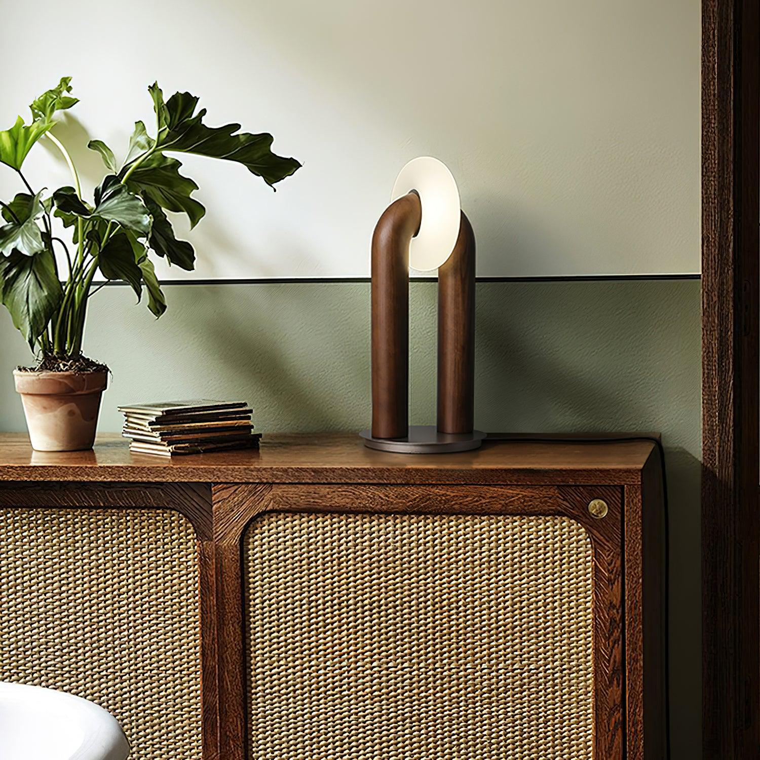Lumesta | Curved Wireless LED Table Lamp with Modern Wooden Design