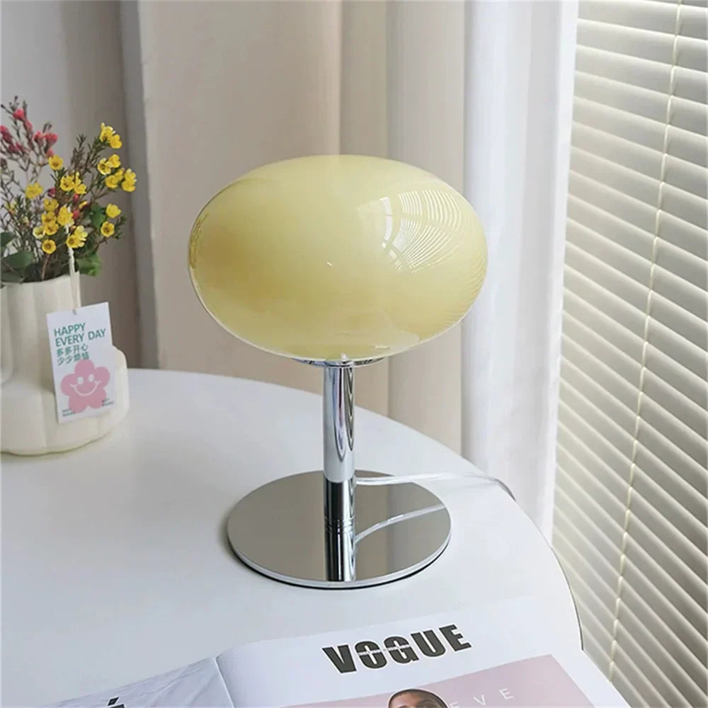 Lunary | Rechargeable Cream Glass Table Light