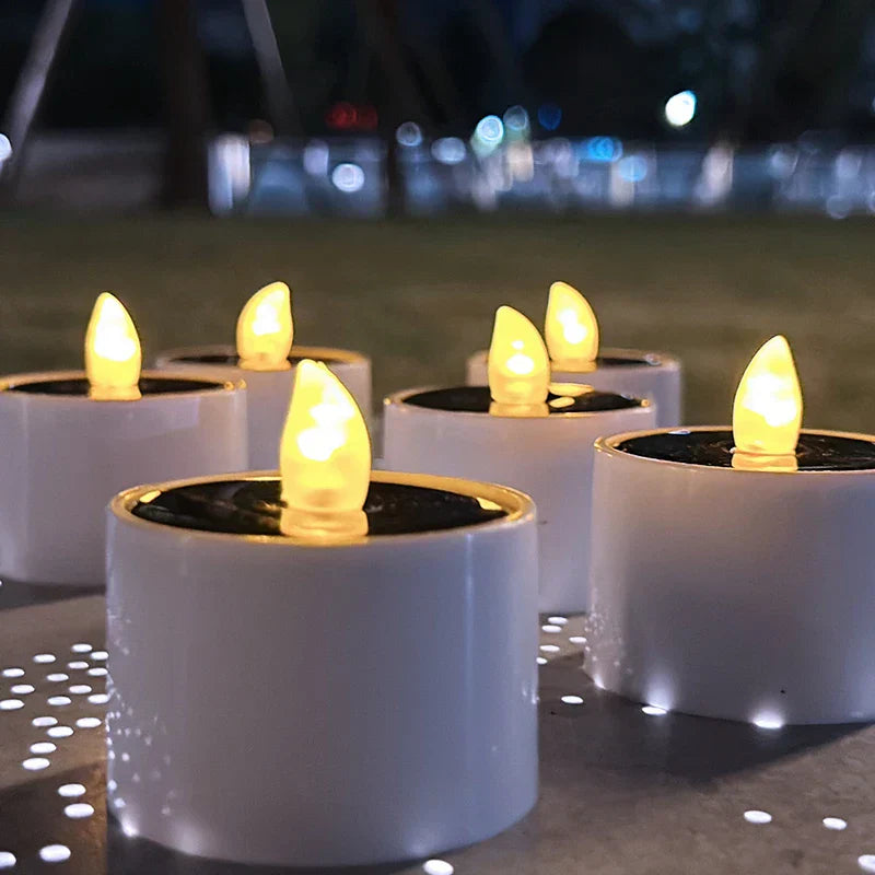 Luxovia | Solar-Powered Flickering LED Candles for Outdoor Decor