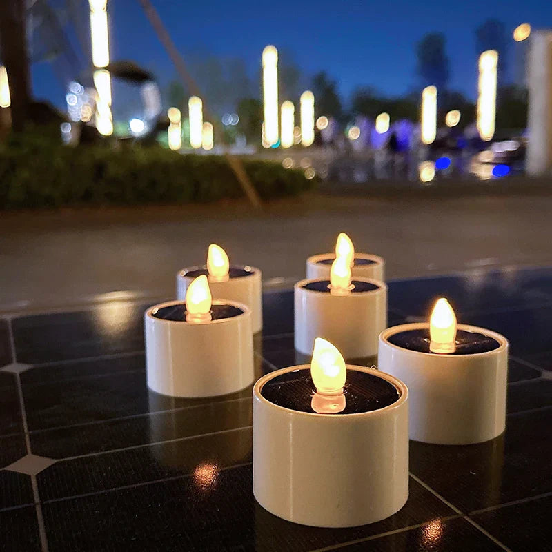 Luxovia | Solar-Powered Flickering LED Candles for Outdoor Decor