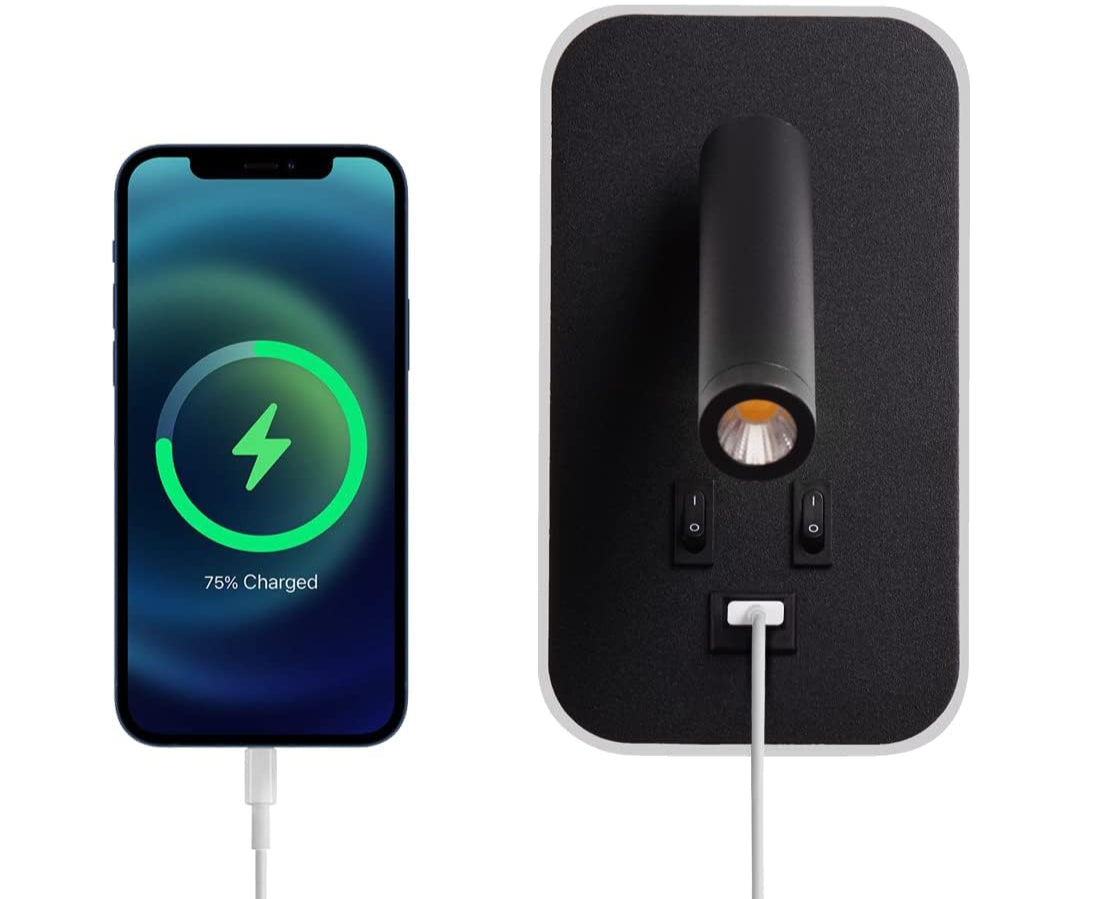 Noctavia | Wall Light with USB Port and Adjustable Reading Lamp