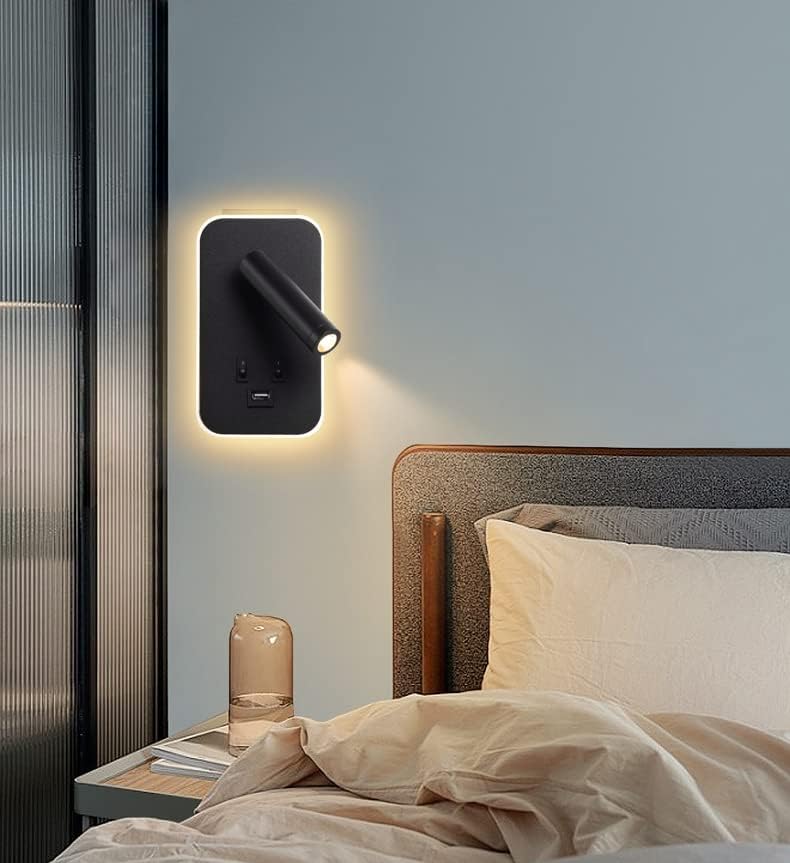 Noctavia | Wall Light with USB Port and Adjustable Reading Lamp