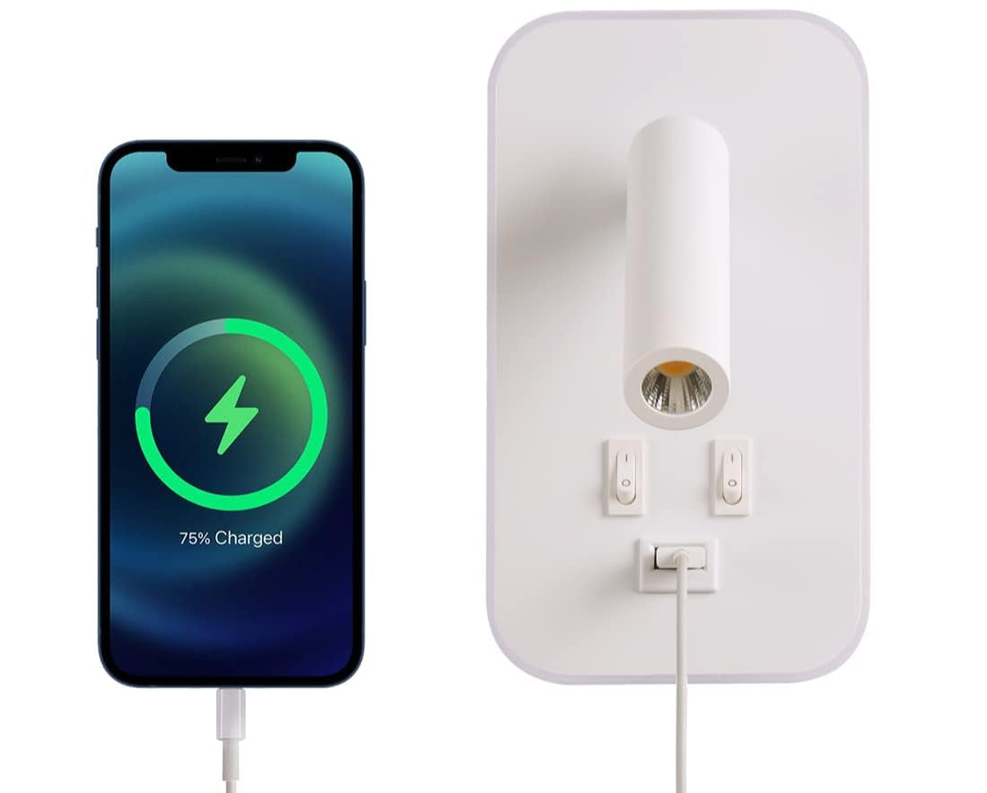 Noctavia | Wall Light with USB Port and Adjustable Reading Lamp