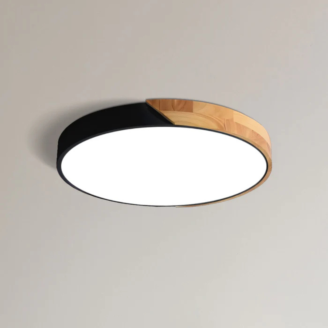 Rayroot | Nordic Round LED Ceiling Light with Wood Accent