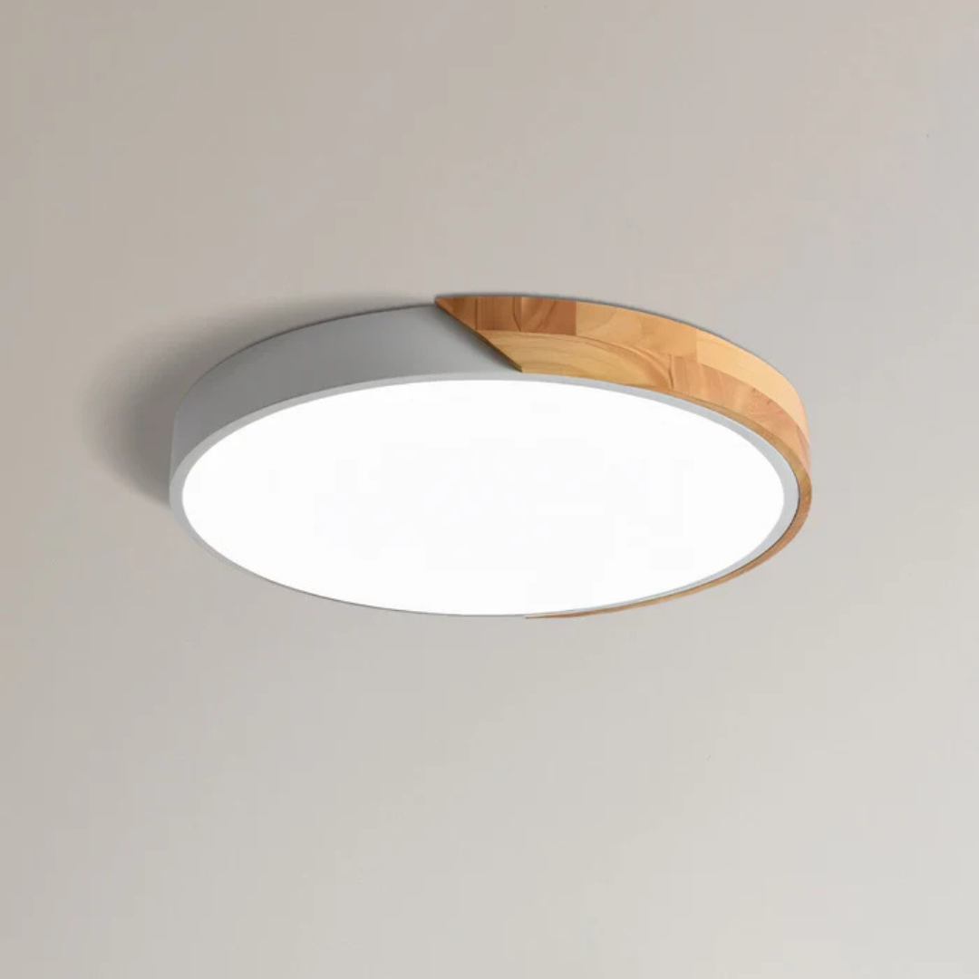 Rayroot | Nordic Round LED Ceiling Light with Wood Accent
