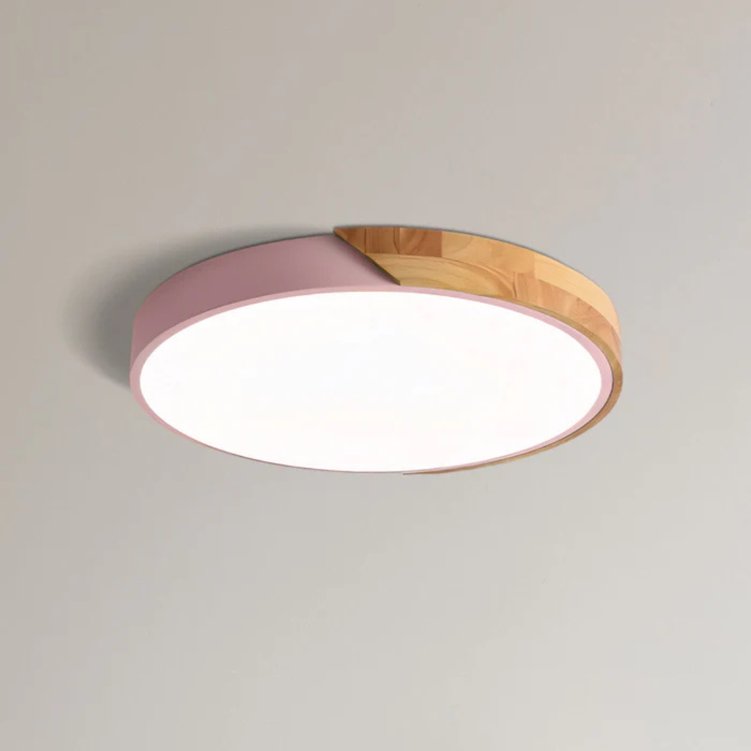 Rayroot | Nordic Round LED Ceiling Light with Wood Accent