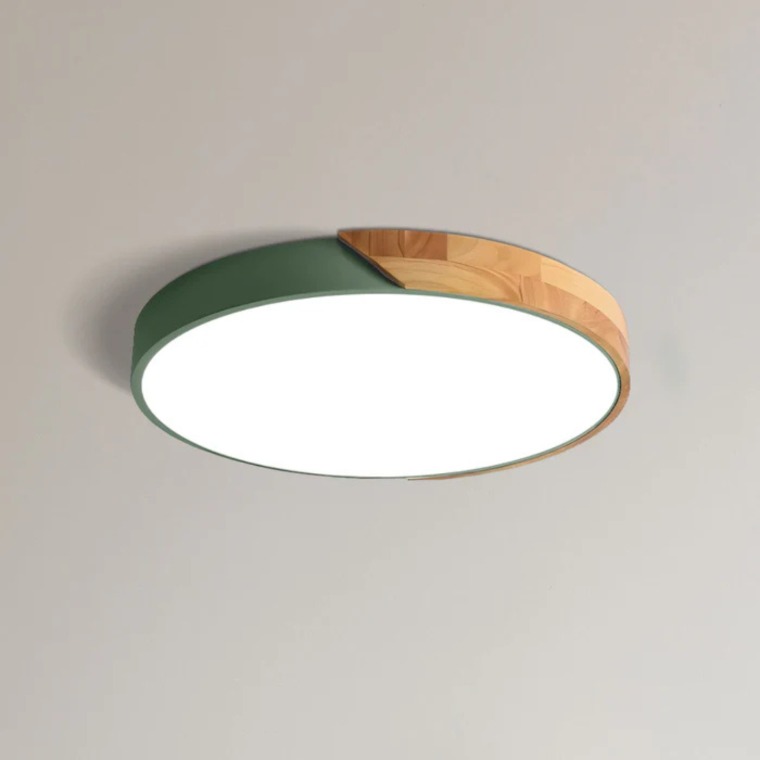 Rayroot | Nordic Round LED Ceiling Light with Wood Accent