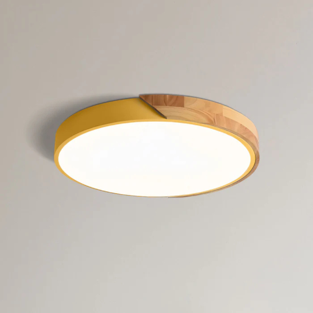 Rayroot | Nordic Round LED Ceiling Light with Wood Accent