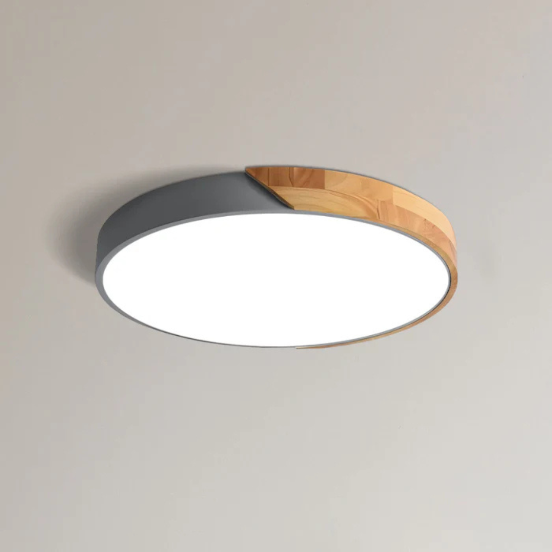 Rayroot | Nordic Round LED Ceiling Light with Wood Accent