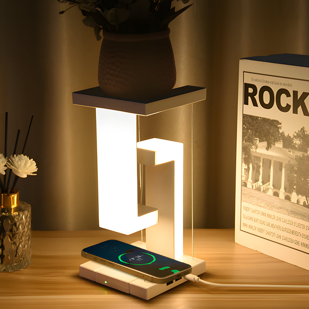 Rayvora | Floating LED Table Lamp with Wireless Charging