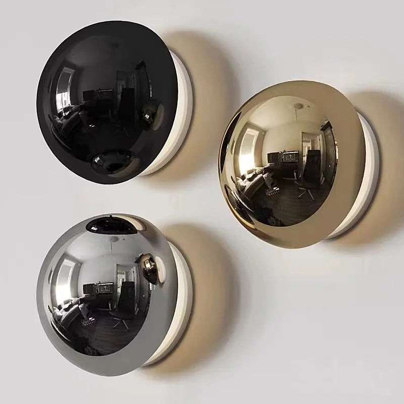 Solenne | Chrome Wall Light with LED Halo Glow
