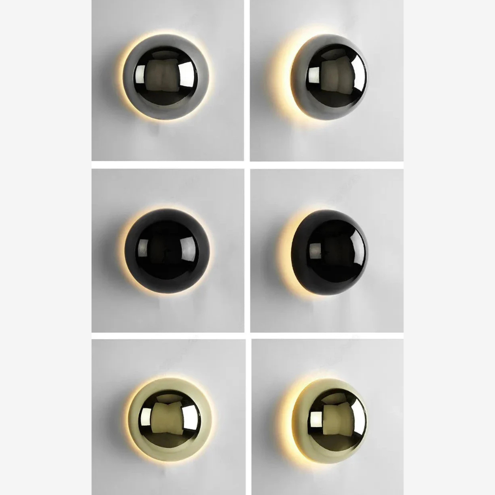 Solenne | Chrome Wall Light with LED Halo Glow