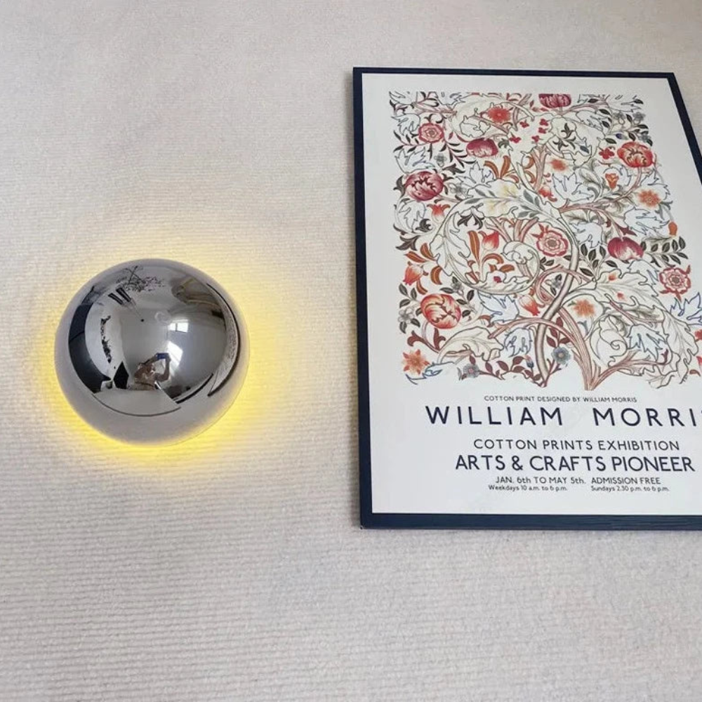 Solenne | Chrome Wall Light with LED Halo Glow
