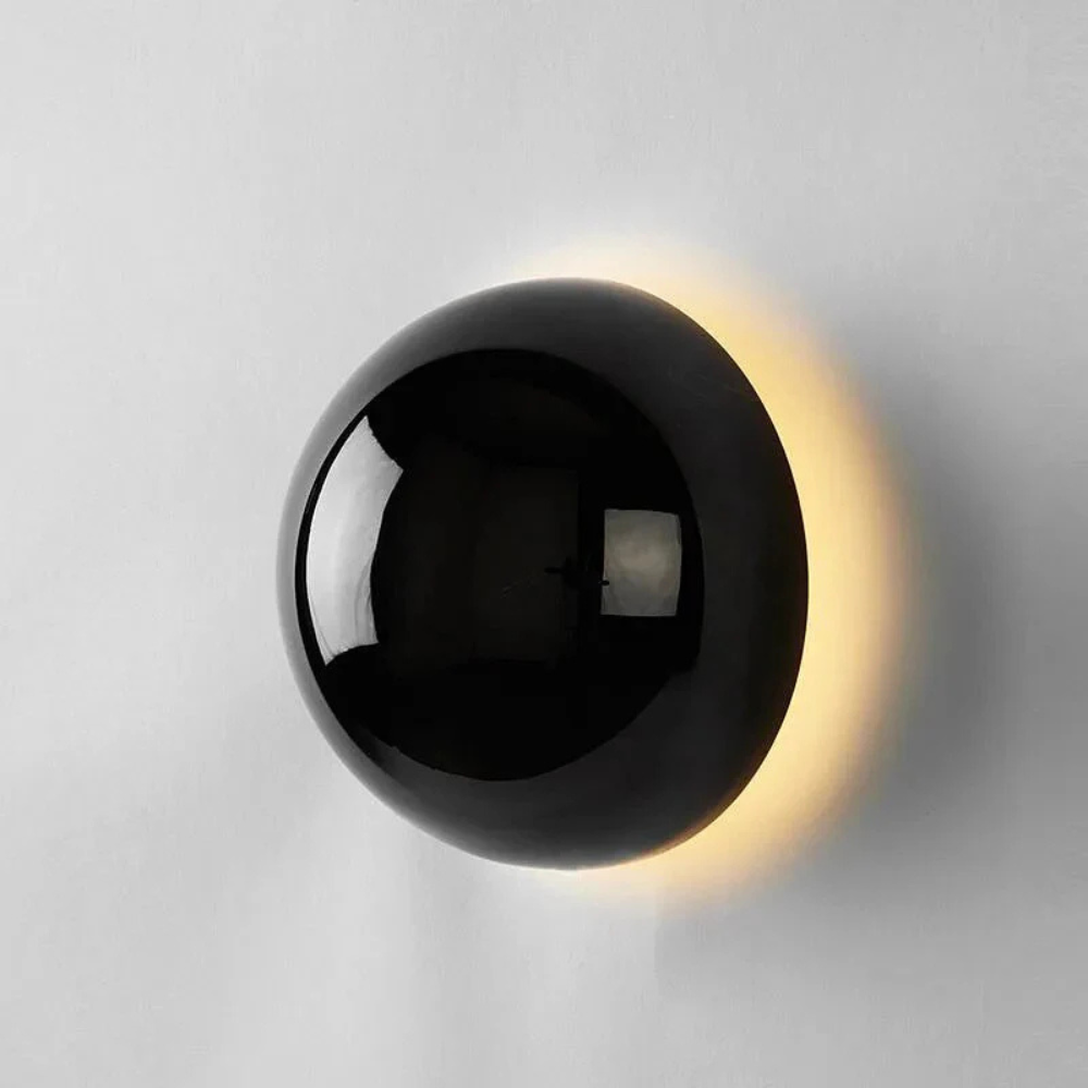 Solenne | Chrome Wall Light with LED Halo Glow