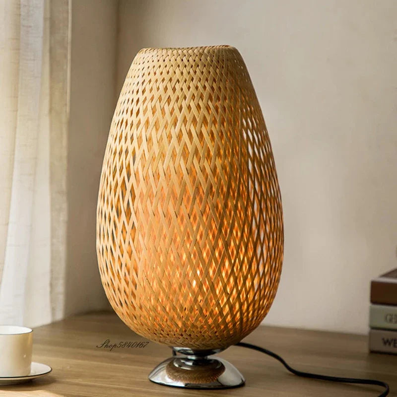BambuGlow | Vintage Bamboo Table Lamp