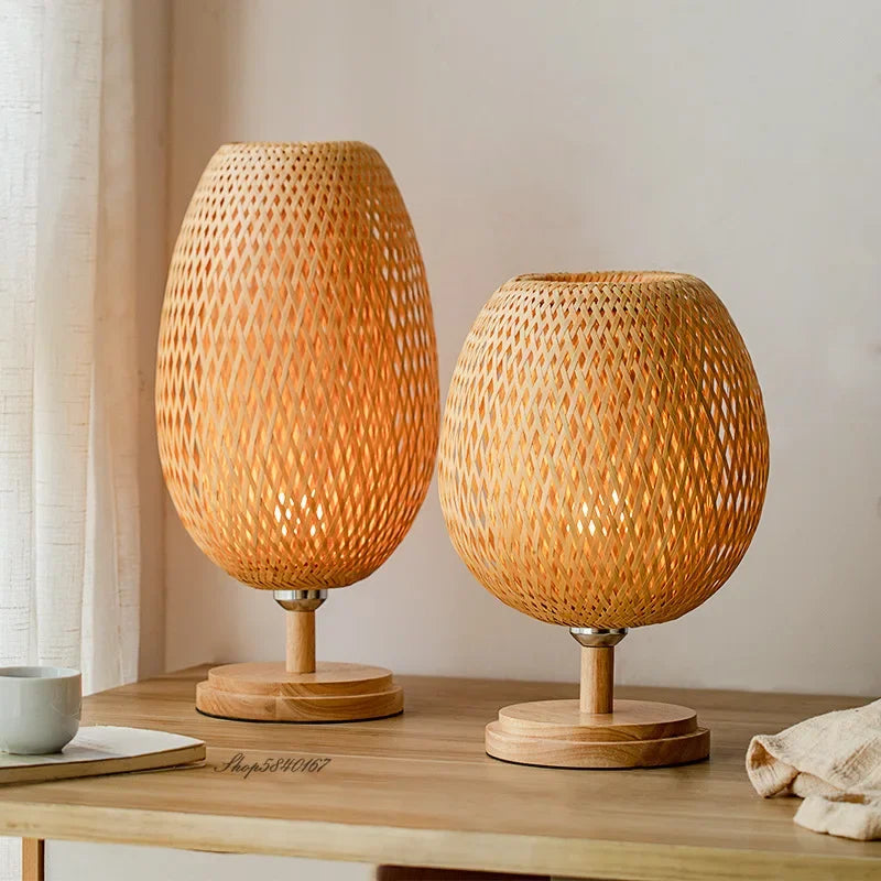 BambuGlow | Vintage Bamboo Table Lamp