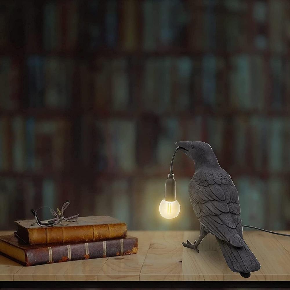 Vionlux | Gothic Raven Table Lamp with Artistic Detail & USB Power