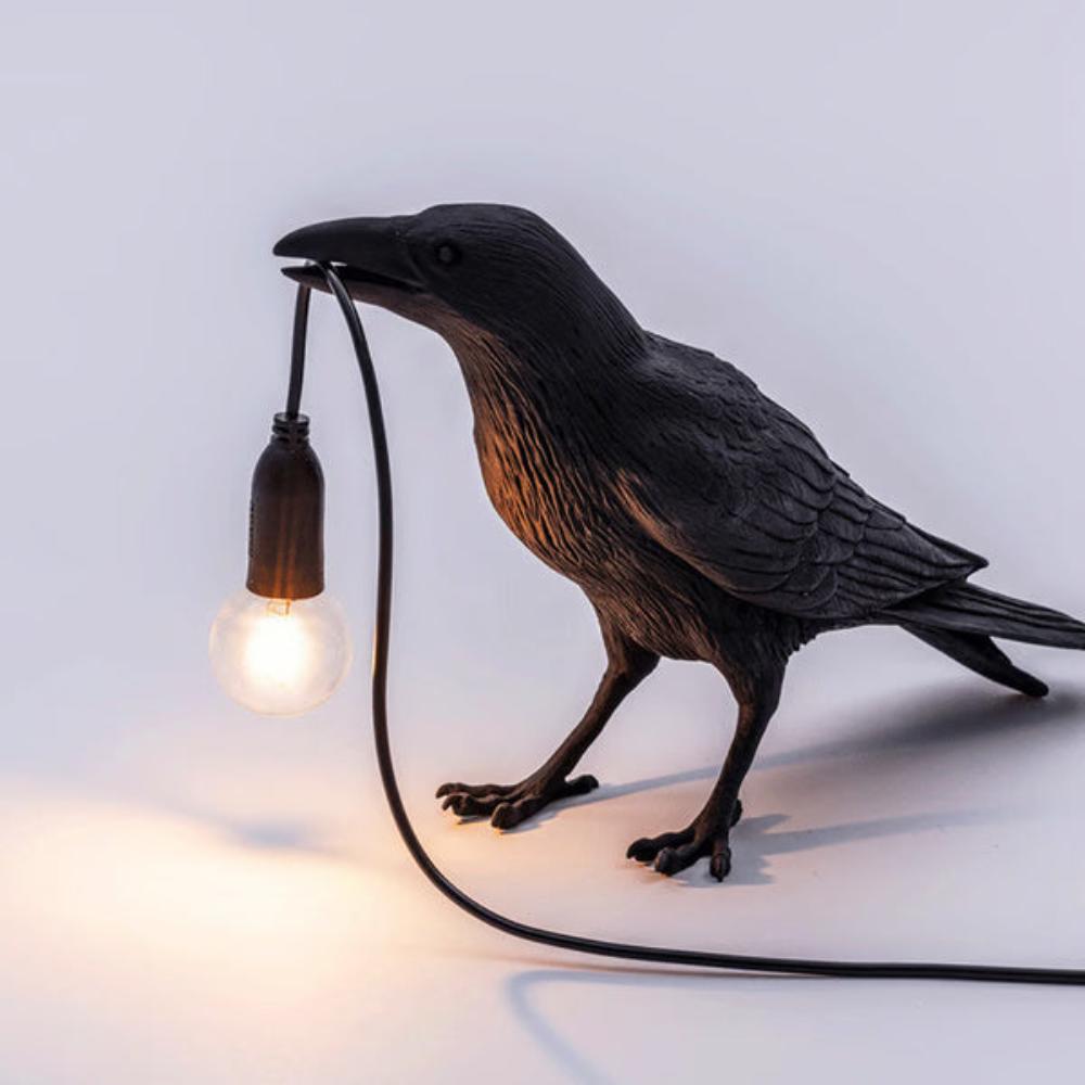 Vionlux | Gothic Raven Table Lamp with Artistic Detail & USB Power