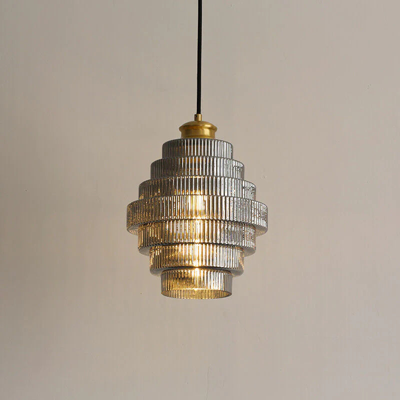 Virellux | Bottle-Shaped Glass and Brass Pendant Light