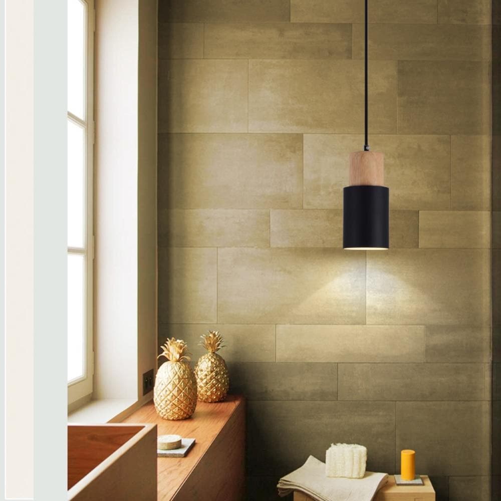 Zyntra | Scandinavian Hanging Lamp In Wood And Metal