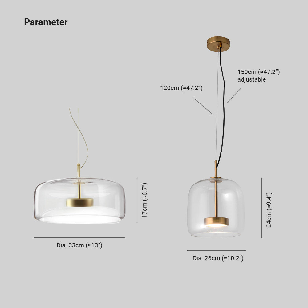 Virella | Retro LED Pendant Lights with Glass Dome
