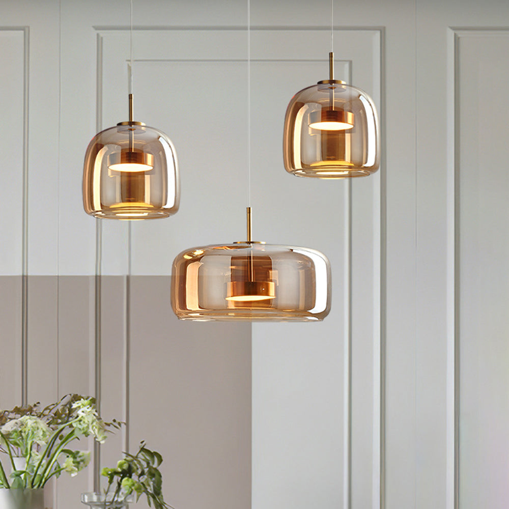 Virella | Retro LED Pendant Lights with Glass Dome