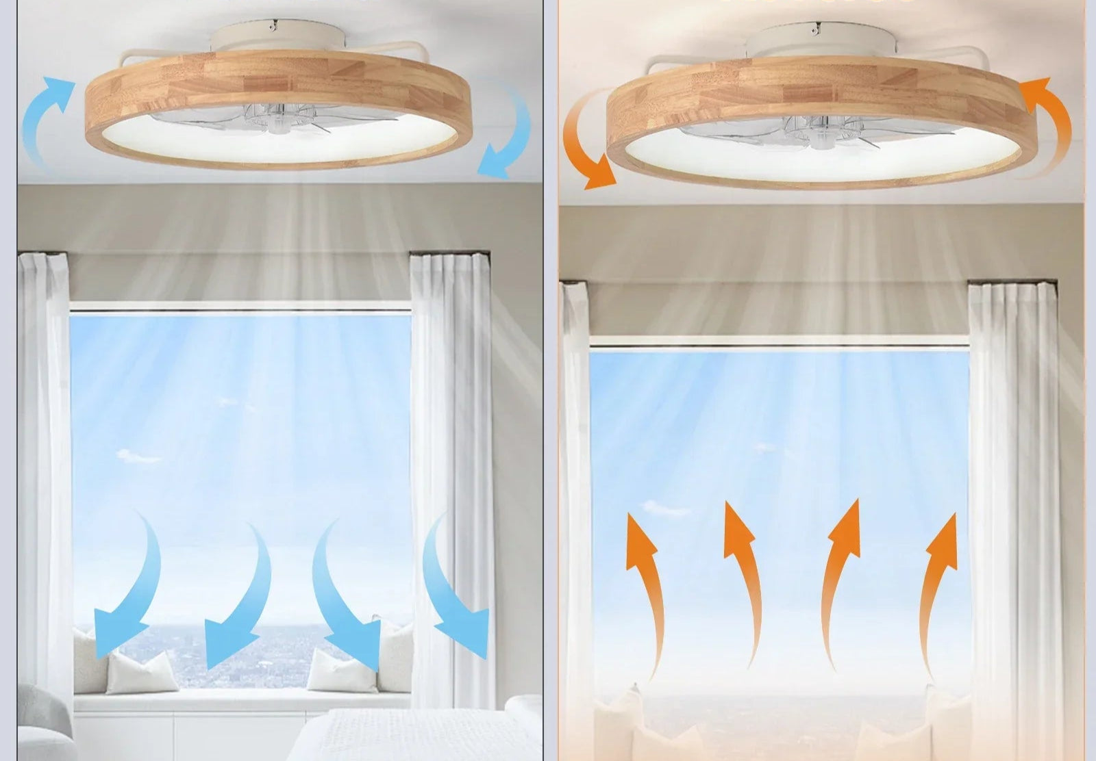 BreezeGlow | Wooden Ceiling Fan Light with LED