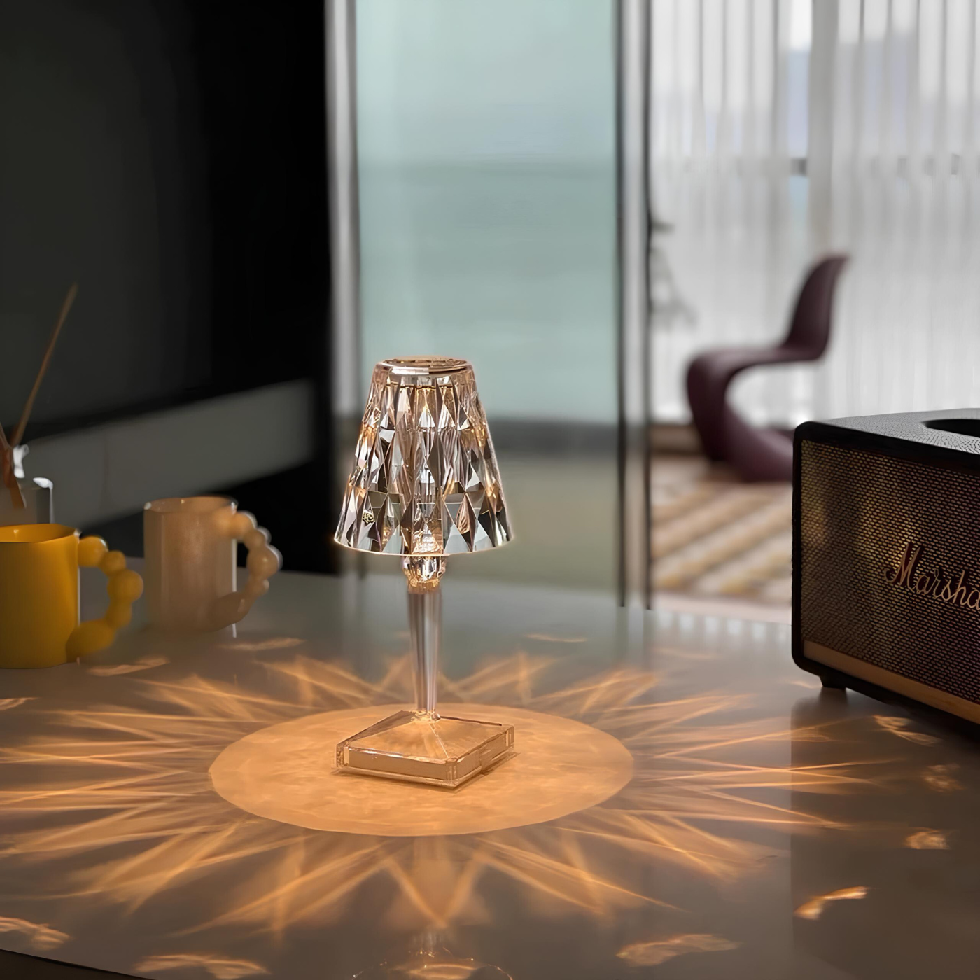 Brightava | Rechargeable Crystal Touch Lamp with Glamorous Glow