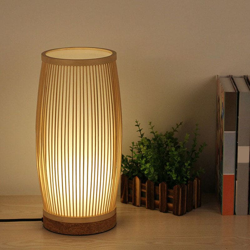 Briloria | Bamboo Table Lamp with Soft LED Light for Natural Ambiance