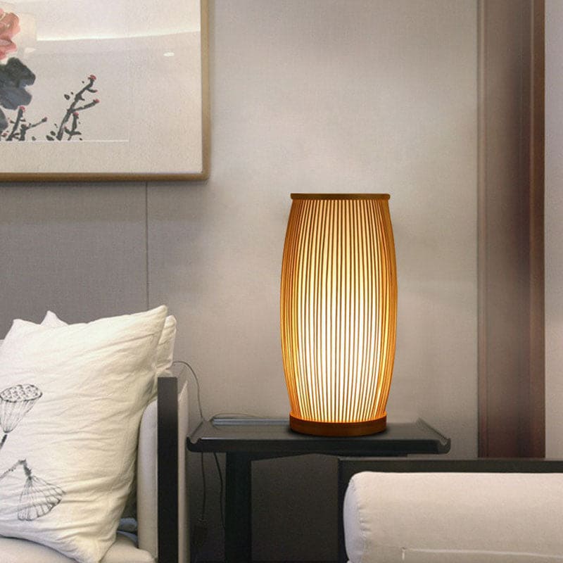 Briloria | Bamboo Table Lamp with Soft LED Light for Natural Ambiance