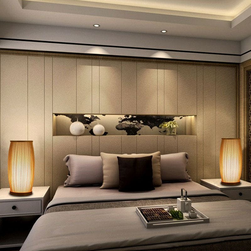 Briloria | Bamboo Table Lamp with Soft LED Light for Natural Ambiance