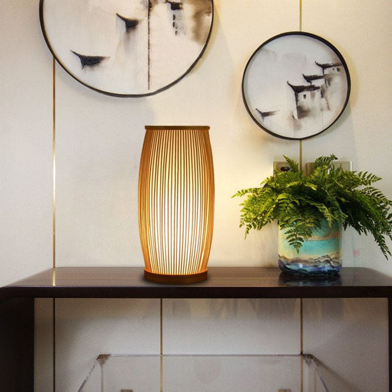 Briloria | Bamboo Table Lamp with Soft LED Light for Natural Ambiance