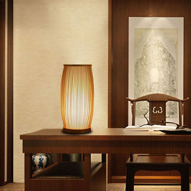 Briloria | Bamboo Table Lamp with Soft LED Light for Natural Ambiance