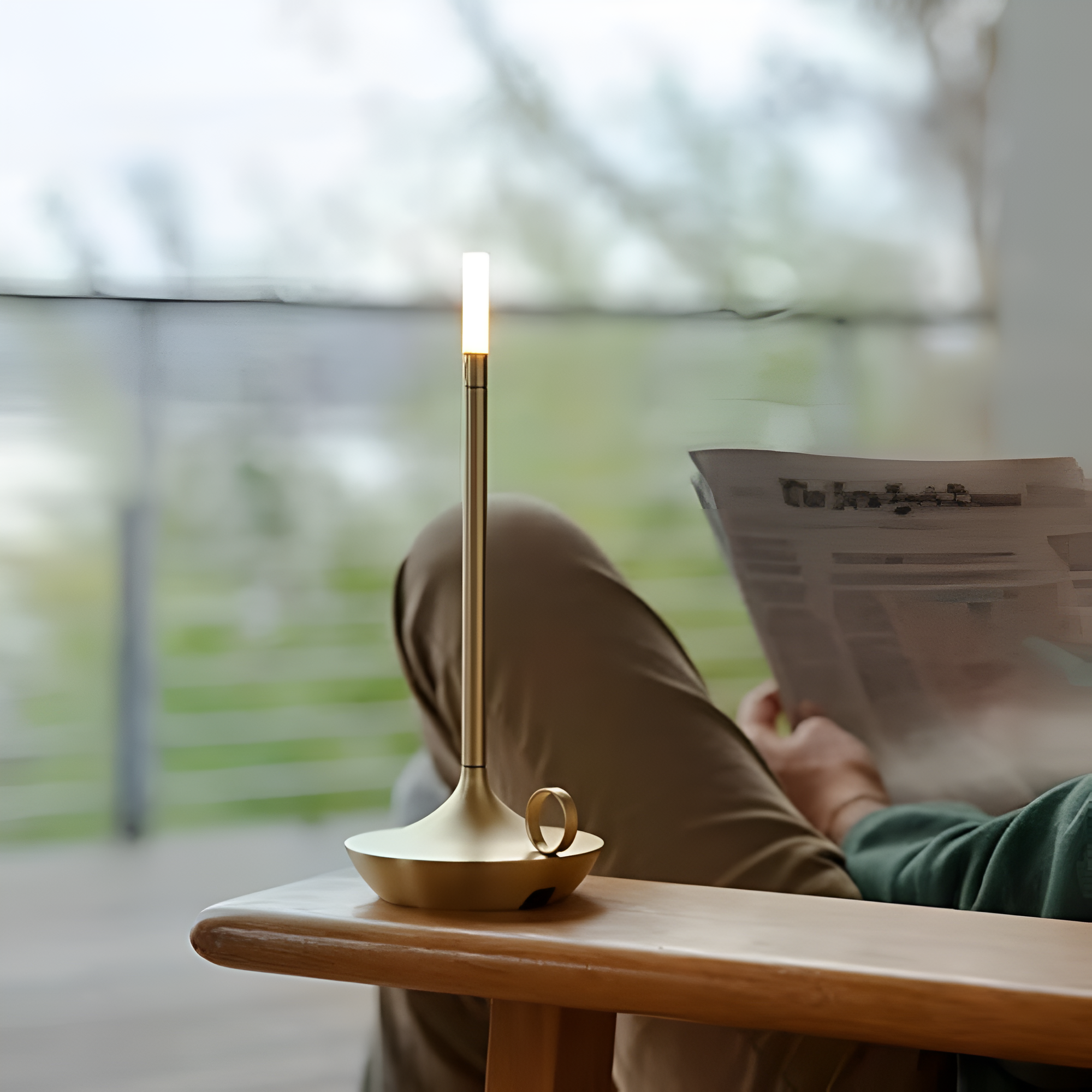 Elaris | Modern Rechargeable Pillar Lamp with Warm Dimmable Light